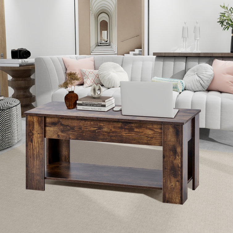 Union Rustic Lift Top Extendable Coffee Table with Storage Wayfair.co.uk